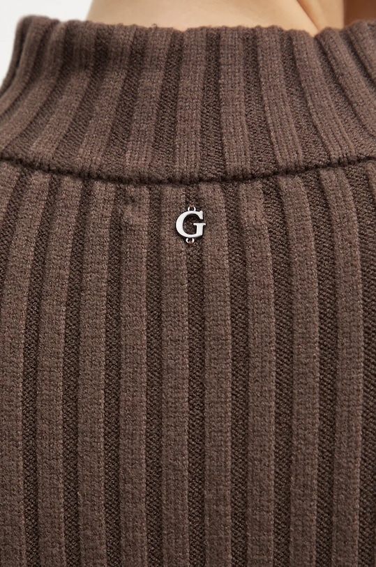 Πλεκτή ζακέτα Guess MILA W4BR74.Z2ZK2 καφέ