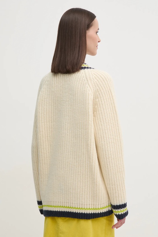 Odzież Lacoste sweter wełniany AF2563 beżowy