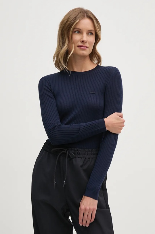 Lacoste sweter wełniany granatowy AF2576