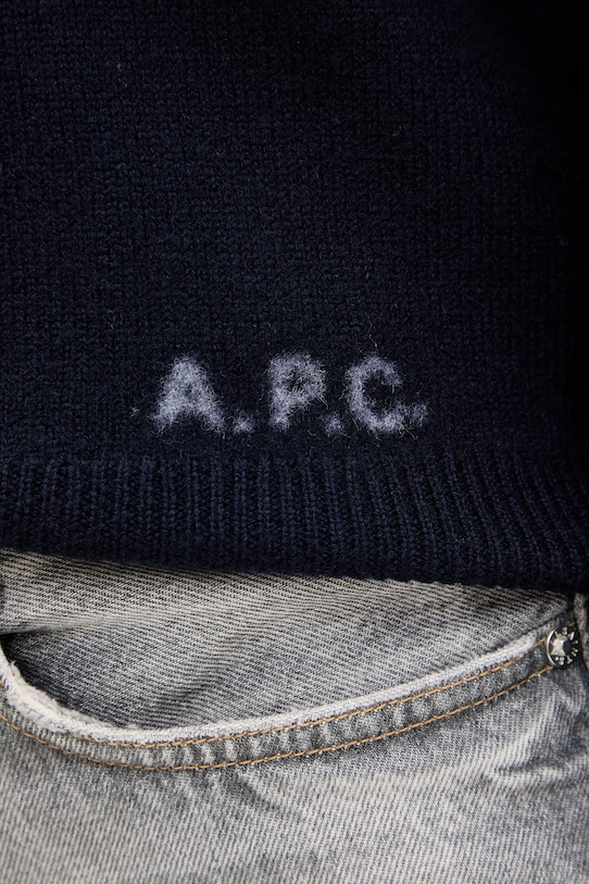 A.P.C. gyapjú pulóver Pull Esther WVBDK.F23373.IAK sötétkék