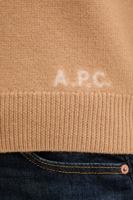 A.P.C. sweter wełniany Pull Esther WVBDK.F23373.CAB brązowy
