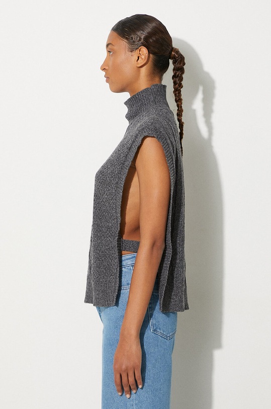 A.P.C. gilè in lana Pull Cameron grigio WVBDQ.F23391.PLC