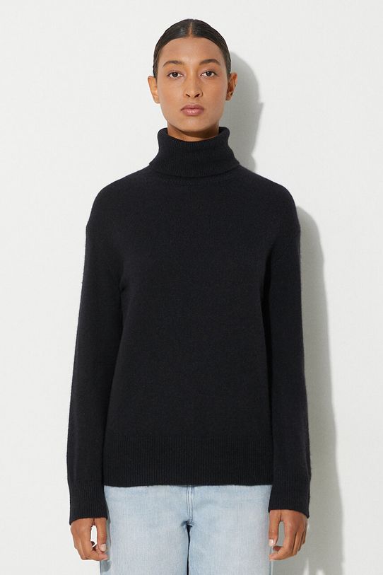 Вълнен пуловер A.P.C. Pull Amal изчистен черен WYAAD.F23374.LZZ