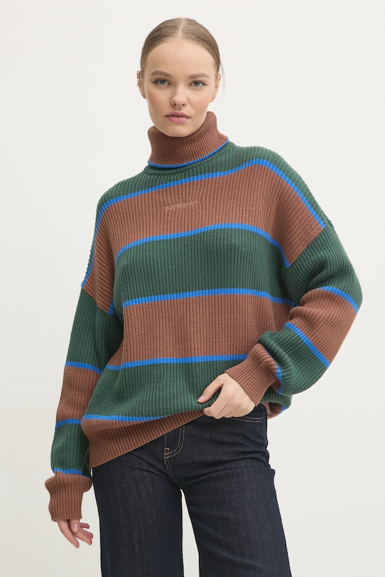 Bavlněný svetr Quiksilver Turtle rolák vícebarevná EQYSW03317