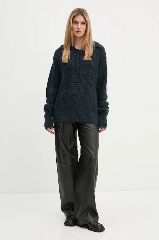 Remain sweter wełniany 502025 granatowy AW24