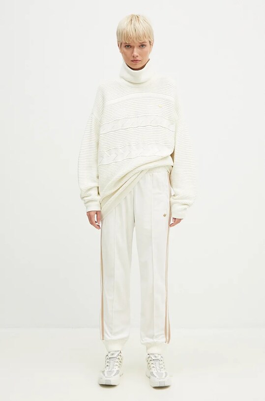 adidas Originals pulover de bumbac OS Turtleneck IX0965 bej