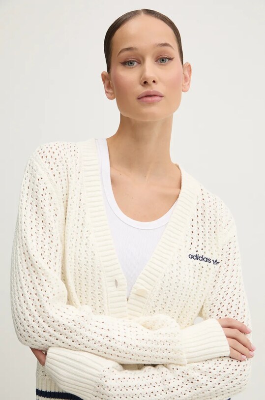 Жилетка adidas Originals Cardigan бежов IX1049