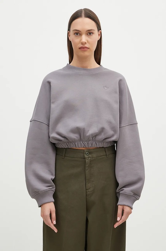 Bavlnená mikina adidas Originals Premium Essentials Sweater jednofarebný fialová IY9709