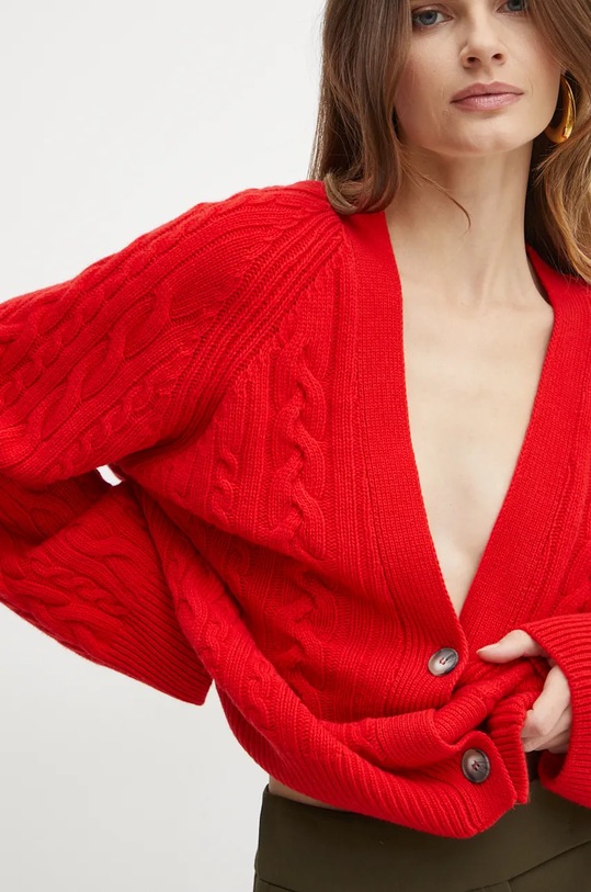 Ivy Oak cardigan din lana rosu IO113146