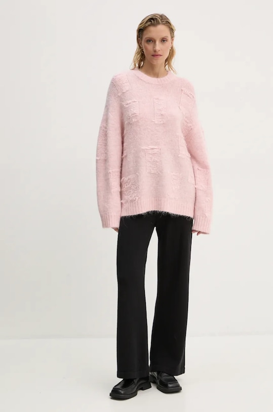 MUNTHE sweter wełniany TACCU 243160724373 różowy AW24