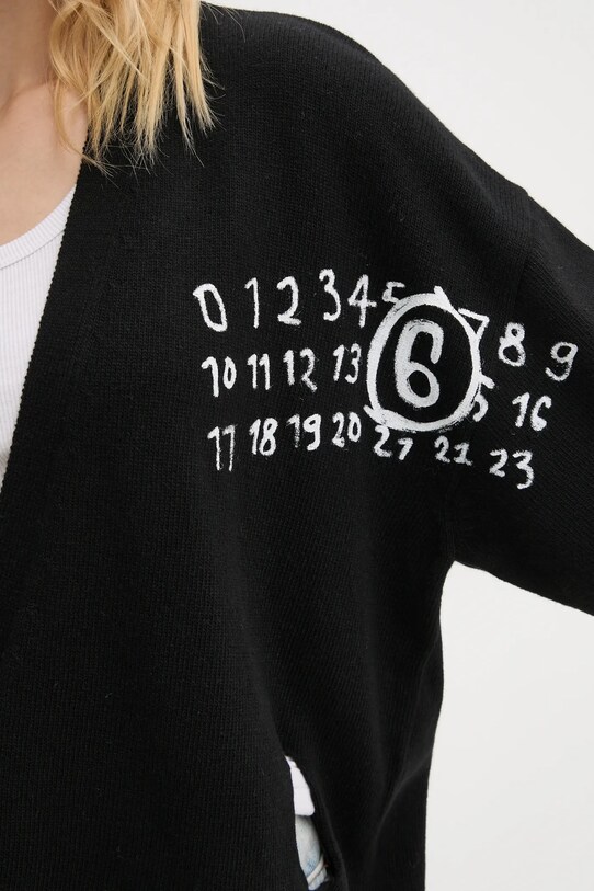MM6 Maison Margiela kardigan wełniany S62HP0022.M13071 czarny