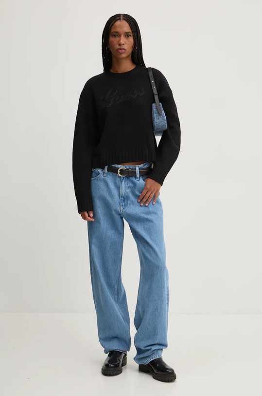 Μάλλινο πουλόβερ Guess Originals W4BR48.Z3JG0 μαύρο AW24