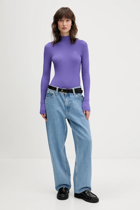 Hugo Blue sweter 50522578 fioletowy AW25