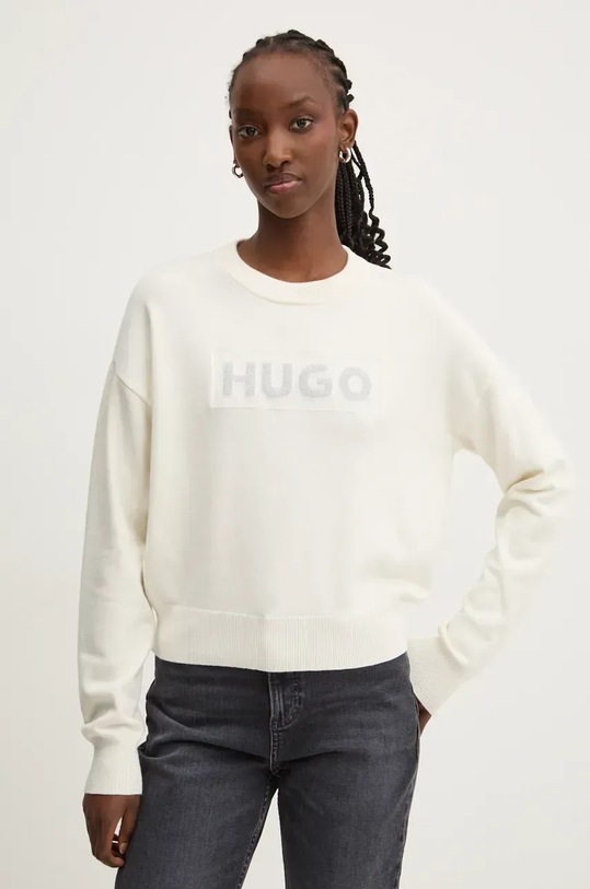 Hugo Blue pulover subtiri bej 50527754