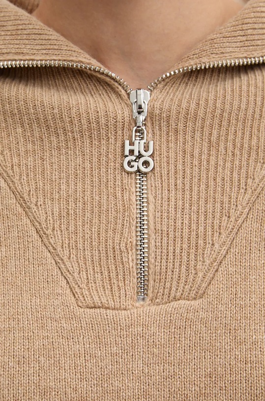 HUGO sweter z domieszką wełny 50522545 beżowy
