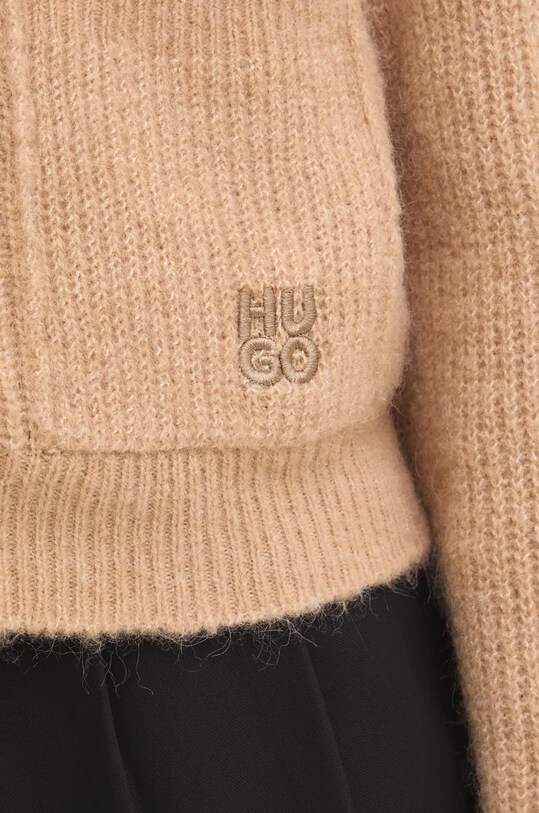 HUGO kardigan z domieszką wełny 50522551 brązowy