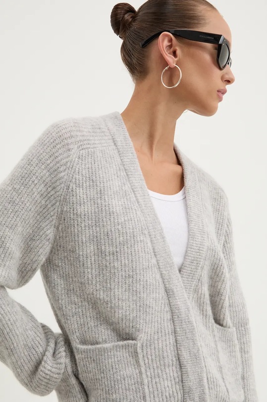 Kardigan s primjesom vune HUGO siva 50522551
