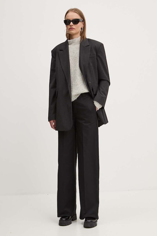 HUGO sweter z domieszką wełny 50522552 szary AW24