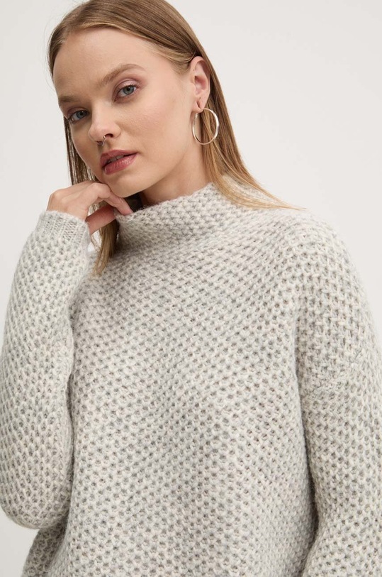 HUGO sweter z domieszką wełny szary 50522552