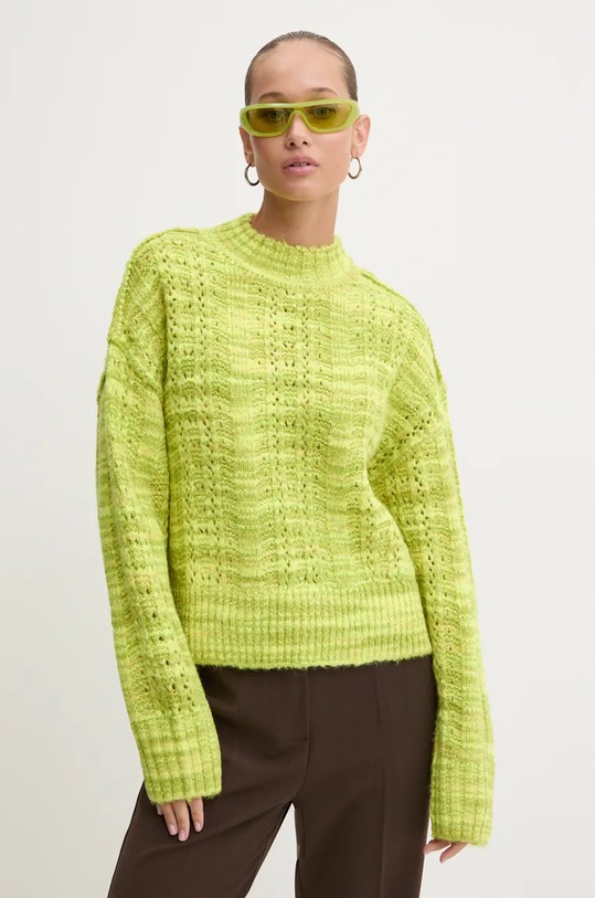 Pulover s dodatkom vune HUGO 50523160 zelena AW24