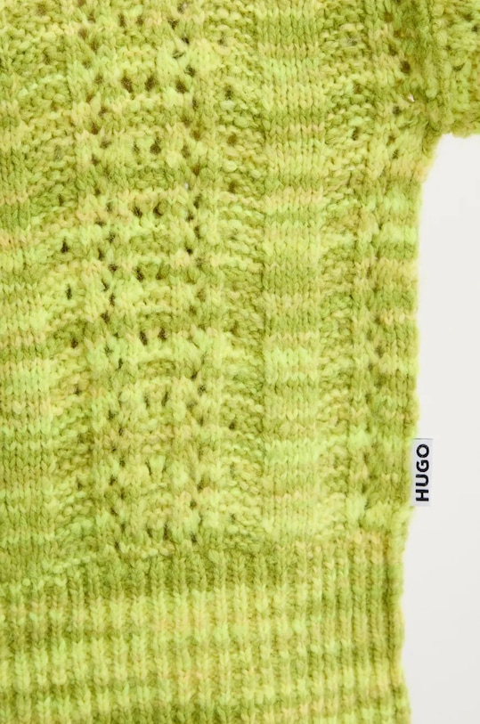 Pulover s dodatkom vune HUGO 50523160 zelena