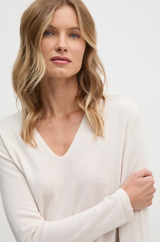 Vlněný svetr Sisley béžová 11BAM4016