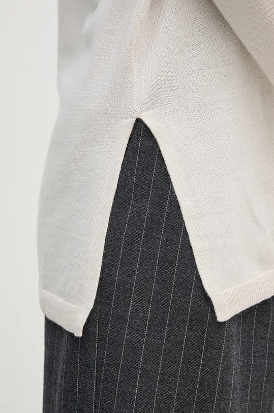 Vlněný svetr Sisley 11BAM4016 béžová