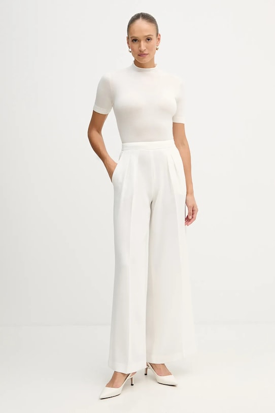 Sisley sweter z dodatkiem wełny 11BAM105P beżowy AW25