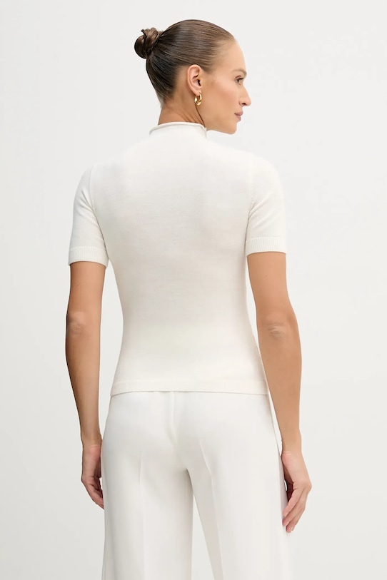 Odzież Sisley sweter z dodatkiem wełny 11BAM105P beżowy