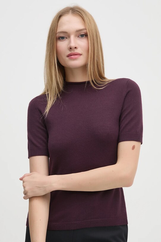 Вовняний светр Sisley тонкий фіолетовий 11BAM105P