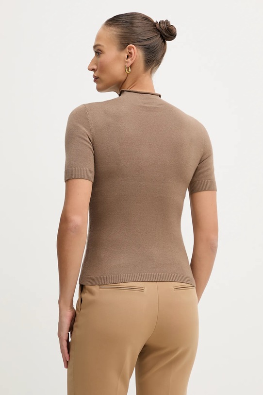 Odzież Sisley sweter z dodatkiem wełny 11BAM105P brązowy