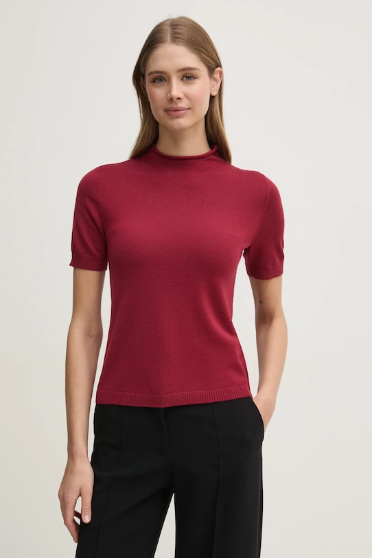 Шерстяной свитер Sisley тонкий красный 11BAM105P