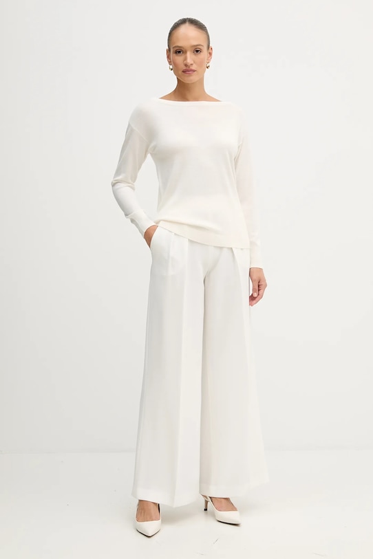 Μάλλινο πουλόβερ Sisley 11BAM1A48 μπεζ AW25