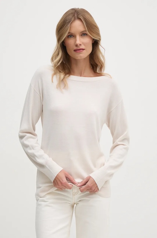 Sisley pulover de lana subtiri bej 11BAM1A48