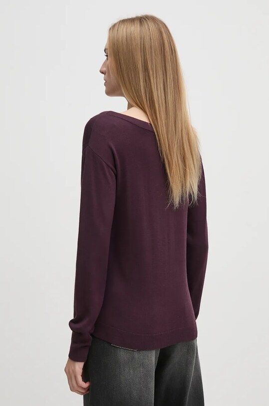 Вовняний светр Sisley 11BAM1A48 фіолетовий AW24