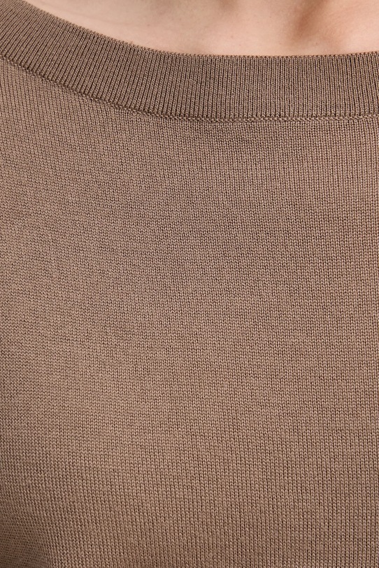 Sisley sweter wełniany 11BAM1A48 brązowy