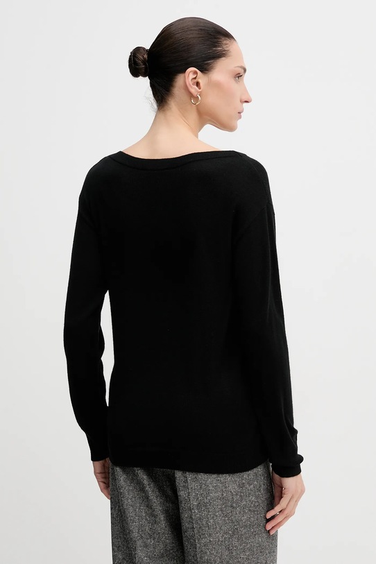 Odzież Sisley sweter wełniany 11BAM1A48 czarny