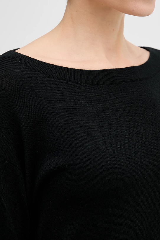 Sisley sweter wełniany 11BAM1A48 czarny