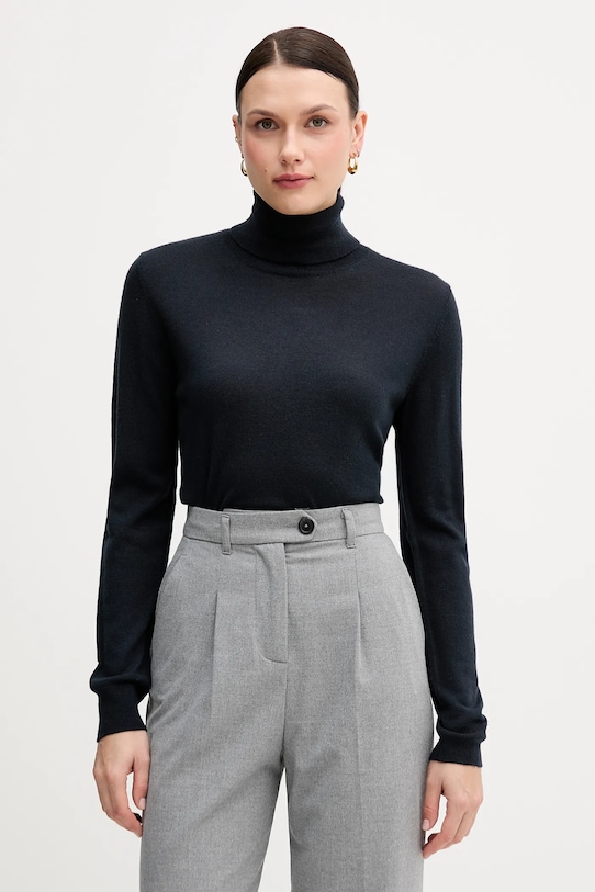 Sisley sweter wełna granatowy 11BAM201C