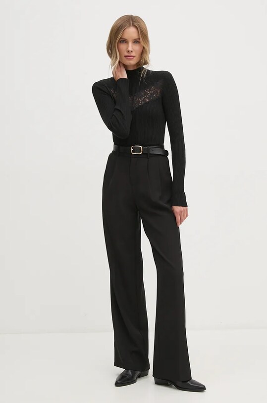 Vlnený sveter Sisley 1M9AL201V čierna AW24