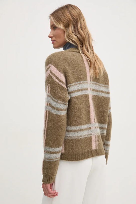 Odzież Sisley sweter z domieszką moheru 1042L101Y zielony