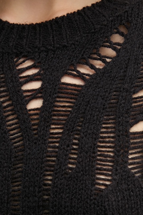 Sveter s prímesou vlny Sisley 15ZTM105H čierna