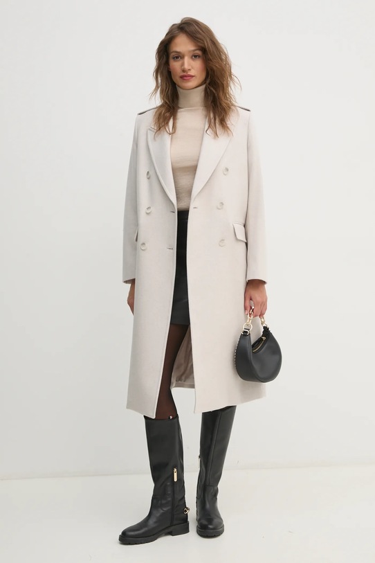 Svetr z vlněné směsi Sisley 17DLM201Y béžová AW24