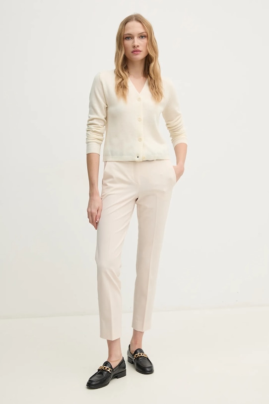 Vlněný svetr Sisley 1044M602A béžová AW24