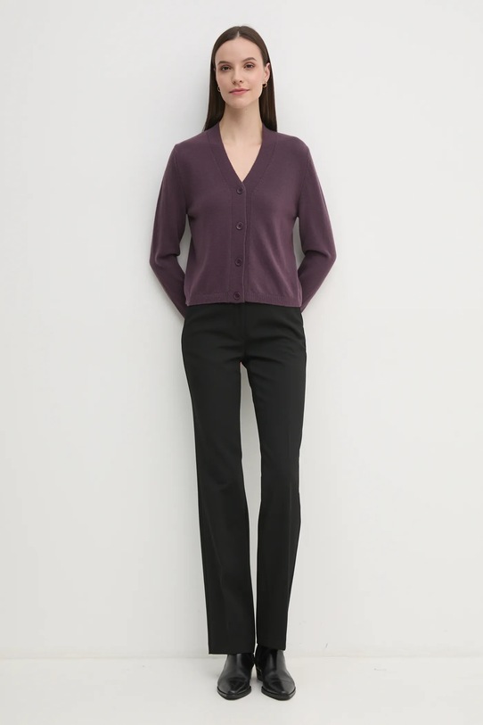 Vlněný svetr Sisley 1044M602A fialová AW24