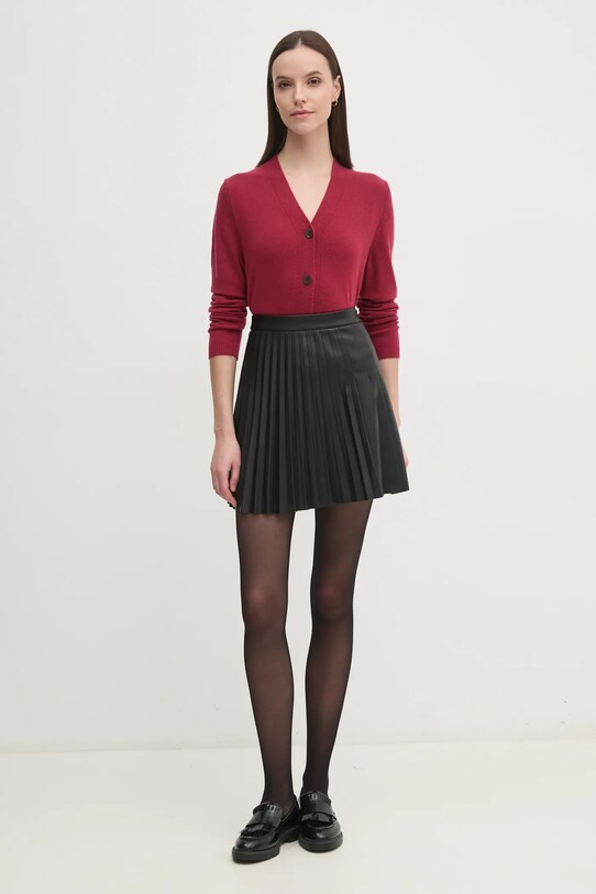 Sisley gyapjú kardigán 1044M602A burgundia AW24