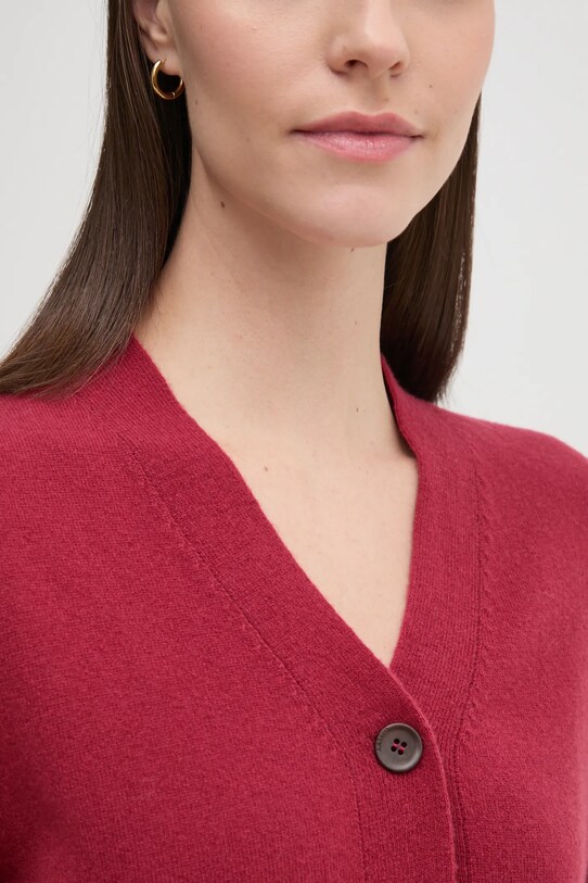 Sisley gyapjú kardigán 1044M602A burgundia