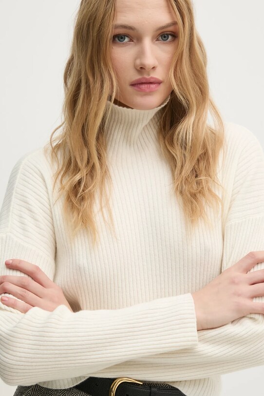 Sisley pulover din amestec de lână bej 106WM201U