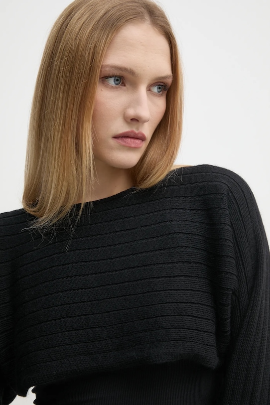 Шерстяной свитер Sisley чёрный 128YM105K