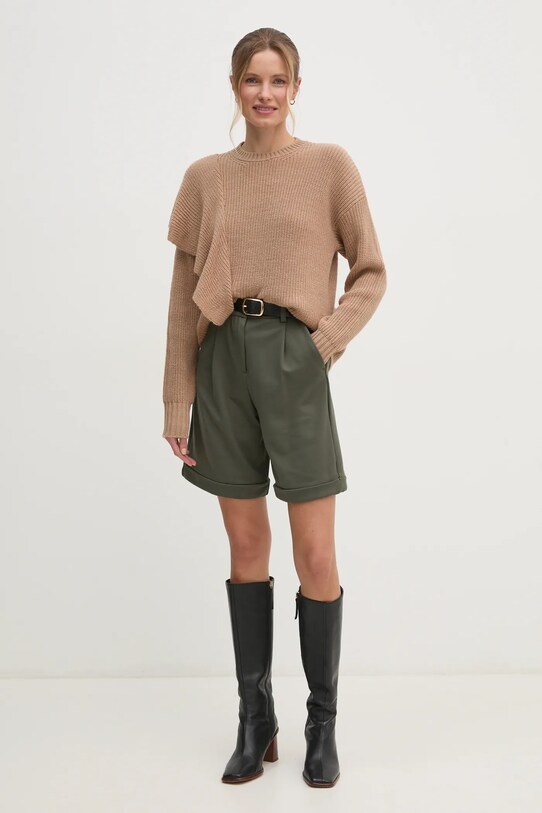Sisley sweter 138YM105F beżowy AW24